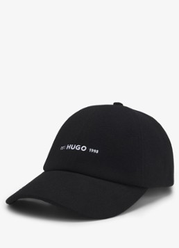 HUGO Heren Pet met logoborduring in de kleur Zwart