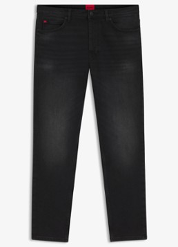 HUGO Heren 634 tapered jeans met gekleurde wassing in de kleur Zwart