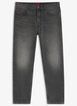 HUGO Heren Tapered fit jeans met gekleurde wassing in de kleur Middengrijs