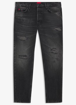 HUGO Heren Slim fit jeans met gekleurde wassing in de kleur Zwart