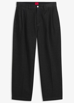 HUGO Heren Straight leg jeans met steekzakken in de kleur Zwart
