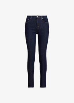Ralph Lauren Dames Mid waist slim fit jeans met donkere wassing in de kleur Rinse Wash / Indigo