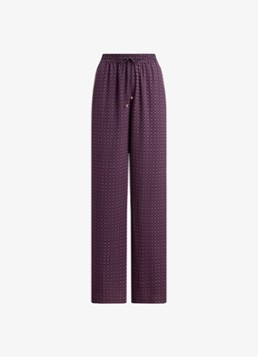 Ralph Lauren Dames High waist wide fit palazzo broek met grafische print in de kleur Navy Multi / Donkerrood