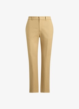 Ralph Lauren Dames High waist slim fit pantalon met steekzakken in de kleur Birch Tan / Beige