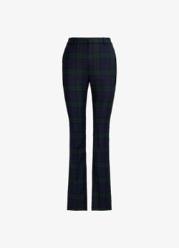 Ralph Lauren Dames High waist flared fit pantalon met ruitdessin in de kleur Black/Green Multi / Zwart/Groen