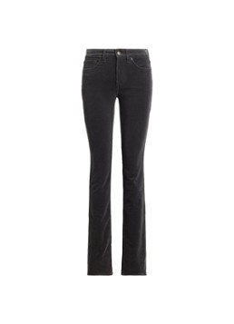 Ralph Lauren Dames High waist slim fit jeans van corduroy in de kleur Onyx Grey / Grijs