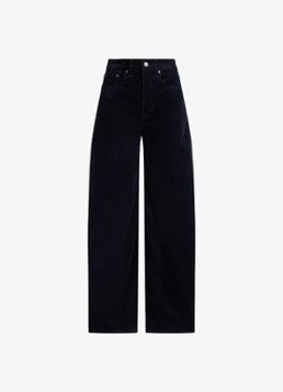 Ralph Lauren Dames High waist wide leg jeans van corduroy in de kleur Lauren Navy / Blauw