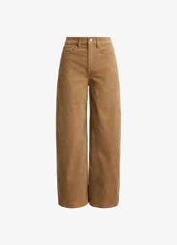 Ralph Lauren Dames High waist wide leg jeans van corduroy in de kleur Lauren Camel / Beige