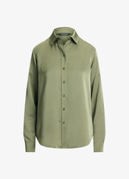 Ralph Lauren Dames Blouse van satijn in de kleur Light Agave / Groen