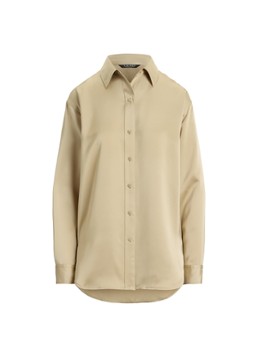 Ralph Lauren Dames Blouse van satijn in de kleur Ranch Cream / Beige