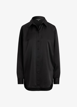 Ralph Lauren Dames Blouse van satijn in de kleur Zwart