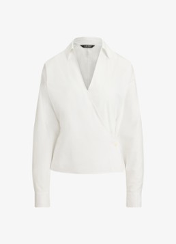 Ralph Lauren Dames Blouse met overslag in de kleur Wit