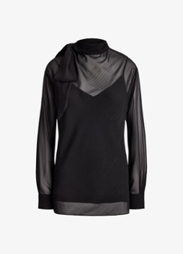 Ralph Lauren Dames Semi-transparante tuniek met lurex in de kleur Black Metallic / Zwart