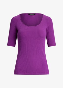 Ralph Lauren Dames T-shirt met stretch in de kleur Purple Dawn / Paars