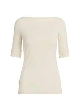 Ralph Lauren Dames Top met boothals in de kleur White / wit