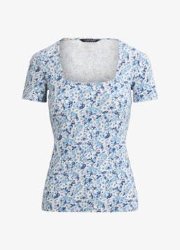 Ralph Lauren Dames Top met bloemenprint in de kleur White/Blue / Blauw