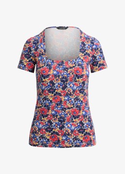 Ralph Lauren Dames Top met bloemenprint in de kleur Red / Rood