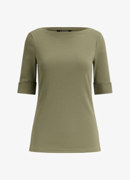 Ralph Lauren Dames Top met boothals in de kleur Light Agave / Groen