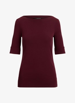 Ralph Lauren Dames Top met boothals in de kleur Madison red / rood