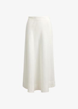 Ralph Lauren Dames Midi rok van linnen in de kleur Wit