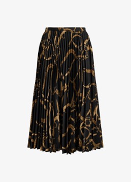 Ralph Lauren Dames Midi rok met print in de kleur Black/Tan / Zwart