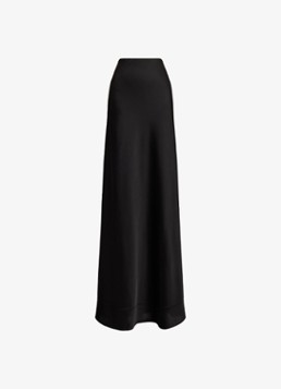 Ralph Lauren Dames Maxi rok van satijn in de kleur Zwart