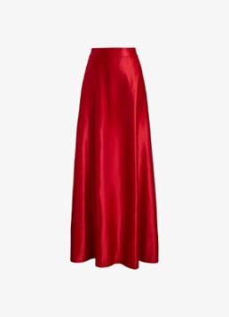 Ralph Lauren Dames Maxi rok van satijn in de kleur Ralph Red / Rood