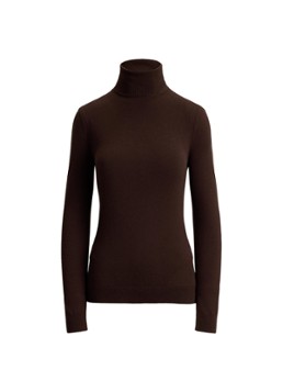 Ralph Lauren Dames Fijngebreide trui met col in de kleur Circuit Brown / Bruin