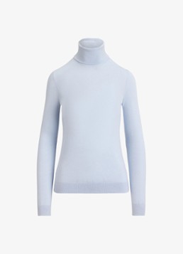 Ralph Lauren Dames Fijngebreide trui met col in de kleur Icy Blue / Blauw