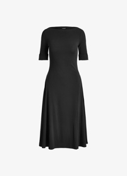 Ralph Lauren Dames Midi jurk met boothals in de kleur Zwart