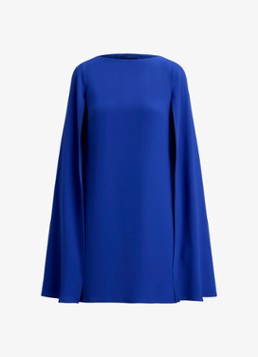 Ralph Lauren Dames Georgette mini jurk met cape in de kleur Cruise Royal / Blauw