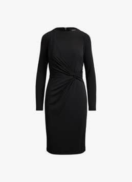 Ralph Lauren Dames Midi jurk met geknoopt detail in de kleur Zwart