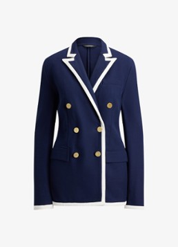 Ralph Lauren Dames Double-breasted blazer met klepzakken in de kleur Refined Navy / Donkerblauw
