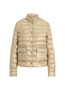 Ralph Lauren Dames Gewatteerd jack met donsvulling en klepzakken in de kleur Birch Tan-30PH / Beige