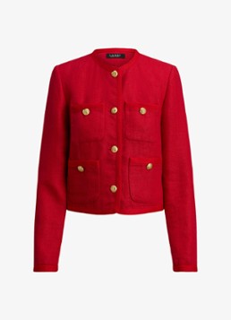 Ralph Lauren Dames Cropped jack van linnen in de kleur Cruise Red 2WR6 / Rood