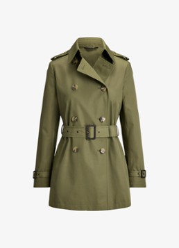 Ralph Lauren Dames Trenchcoat met ceintuur en steekzakken in de kleur Light Agave / Groen