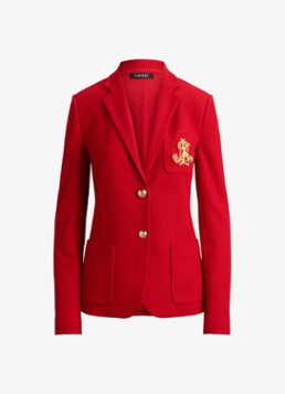 Ralph Lauren Dames Blazer met opgestikte zakken en logoborduring in de kleur Ralph Red / Rood