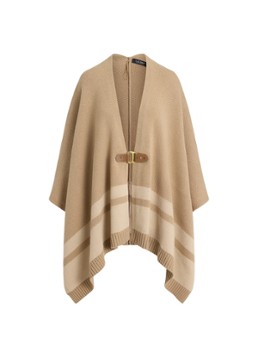 Ralph Lauren Dames Cape met gespdetail in de kleur Camel Multi / Beige