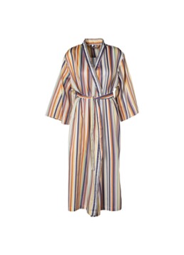Essenza Dames Ilona Donna kimono met streepprint in de kleur Donkerblauw, maat: S
