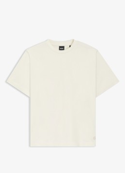 BOSS Dames T-shirt met ronde hals in de kleur Creme