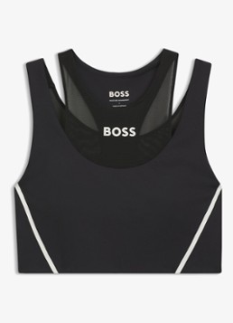 BOSS Dames Sport bh met mesh in de kleur Zwart