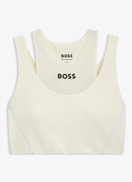 BOSS Dames Sport bh met mesh in de kleur Creme