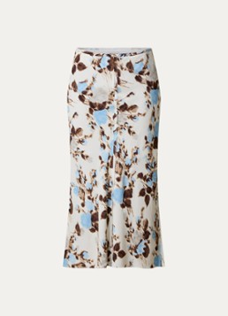AMI Paris Dames Midi rok met print in de kleur Creme, maat: 34