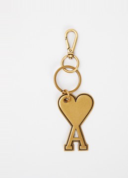 AMI Paris Dames Sleutelhanger met logo in de kleur Goud, maat: One Size