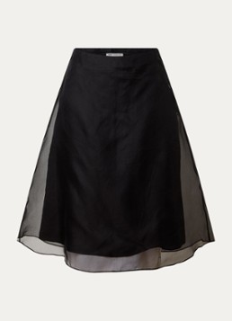 AMI Paris Dames Mid waist midi rok van zijde in de kleur Zwart, maat: 38