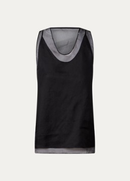 AMI Paris Dames Tanktop van zijde in de kleur Zwart, maat: 36