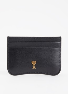 AMI Paris Dames Pasjeshouder van leer met logo in de kleur Zwart, maat: ONE SIZE