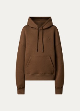 Ami Paris Dames Quota hoodie met 3D logoprint in de kleur Bruin, maat: S