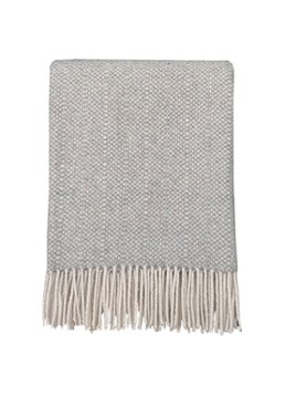 Malagoon Natural plaid in wolblend 170 x 131 cm Lichtgrijs - Deal