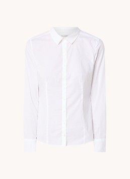 Marc O'Polo Dames Blouse met logo in de kleur Wit